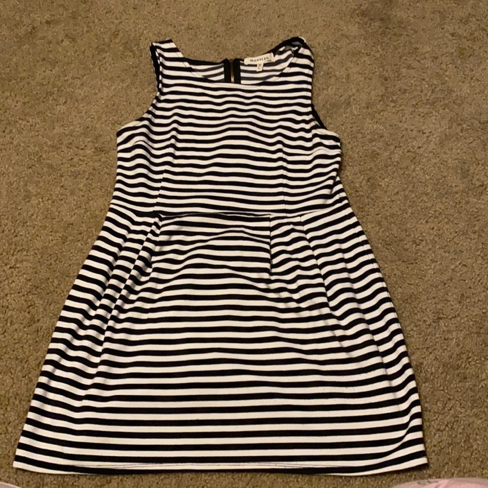 Black and white striped dress
